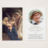 葬儀損失メアリー&エンジェルス祈りの言葉同情カード (正面&裏面)