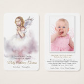 葬儀損失リトルエンジェル祈りの言葉同情カード (正面&裏面)