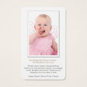 葬儀損失リトルエンジェル祈りの言葉同情カード (裏面)