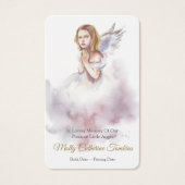 葬儀損失リトルエンジェル祈りの言葉同情カード (正面)