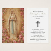 葬儀損失レディルルド祈りの言葉共感カード (正面&裏面)