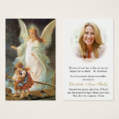 葬儀損失天使メモリアル祈りの言葉同情カード (正面&裏面)