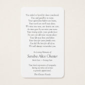 葬儀損失平和森祈りの言葉同情カード (裏面)