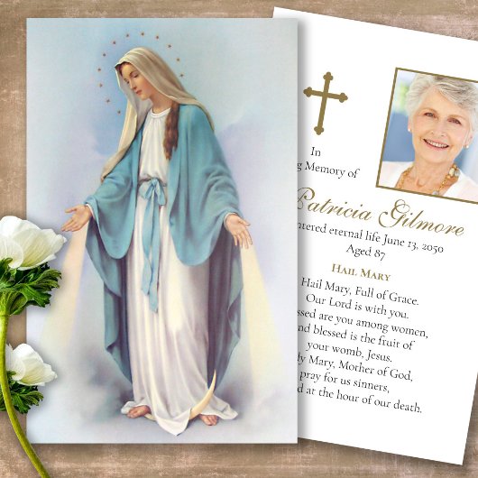 葬儀損失放射メアリー祈りの言葉同情カード