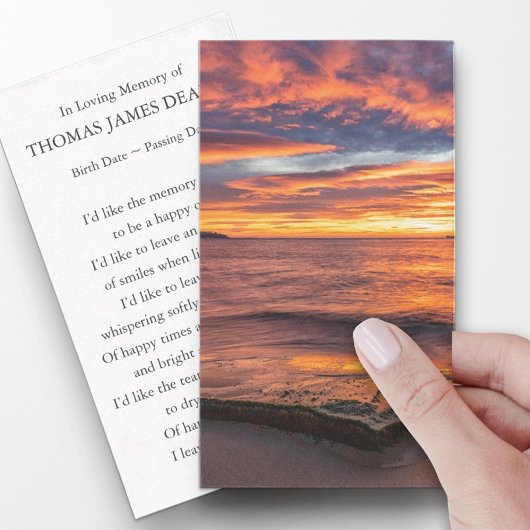 葬儀損失日の出の祈りの言葉同情カード 名刺