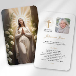 葬儀損失雹メアリー祈りの言葉同情カード 名刺