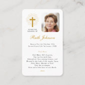 葬儀損失雹メアリー祈りの言葉同情カード 名刺 (裏面)