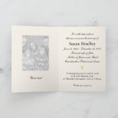 葬儀案内内の牡丹セピアの枠 案内状 (内部)