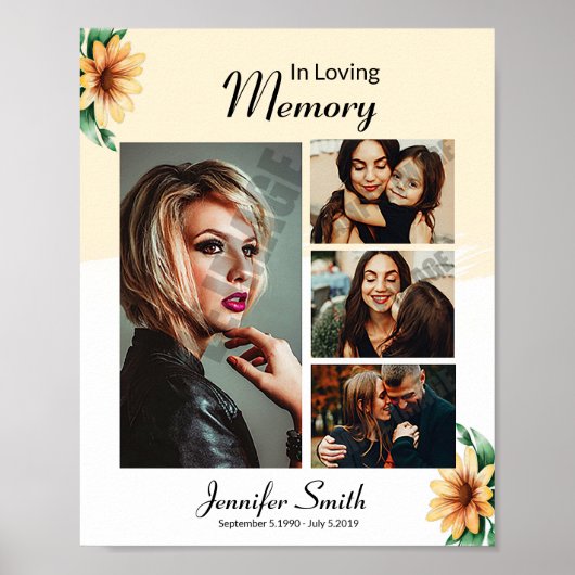 葬儀歓迎ポスター写真コラージュ ポスター (正面)