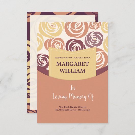 葬儀用のカード 招待状 (正面/裏面)