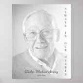 葬儀用の白黒写真 ポスター (正面)