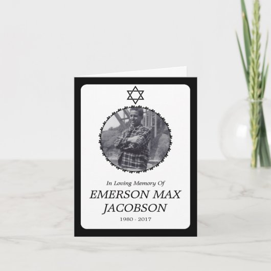 葬儀用カード：ダビエレガントデの星 案内状 (正面)