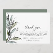 葬儀用グラフィック植エレガント物カード サンキューカード (正面/裏面)