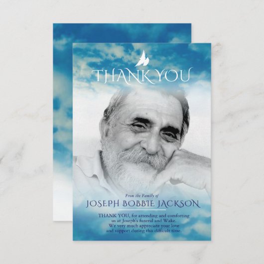 葬儀用スカイフォトファミリーサンキューカード サンキューカード (正面/裏面)