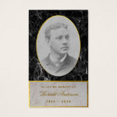 葬儀用ブラックマーブルゴールドメモリアル祈祷カード (正面)