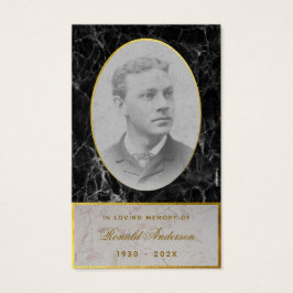 葬儀用ブラックマーブルゴールドメモリアル祈祷カード