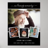 葬儀用写真コラージュ 黒 記念 歓迎 ポスター (正面)