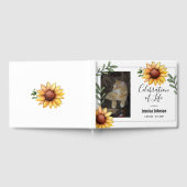 葬儀用水彩ひまわりの花お祝いの生活 ゲストブック (全面)