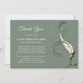 葬儀用緑エレガント色金ゴールドサンキューカード サンキューカード (正面)