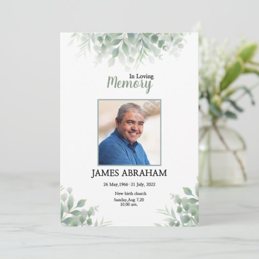 葬儀発表カード 案内状 (スタンド正面)