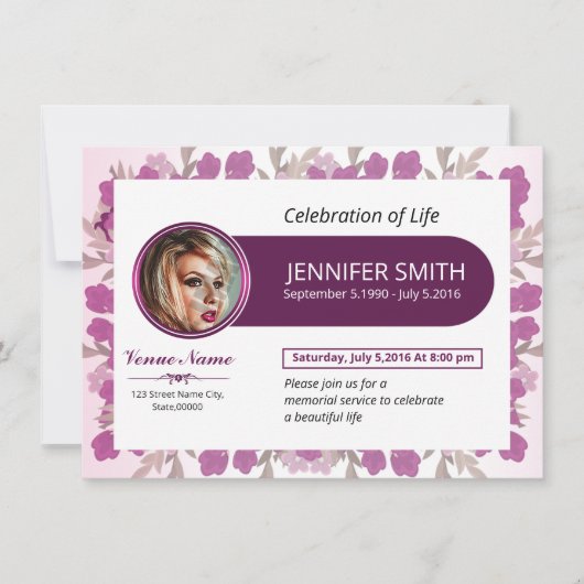 葬儀発表カード 案内状 (正面)