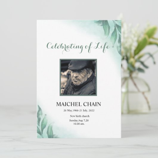 葬儀発表カード 案内状 (スタンド正面)