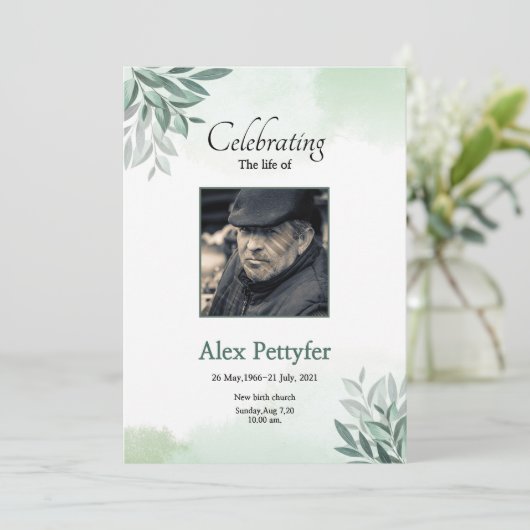 葬儀発表カード 案内状 (スタンド正面)