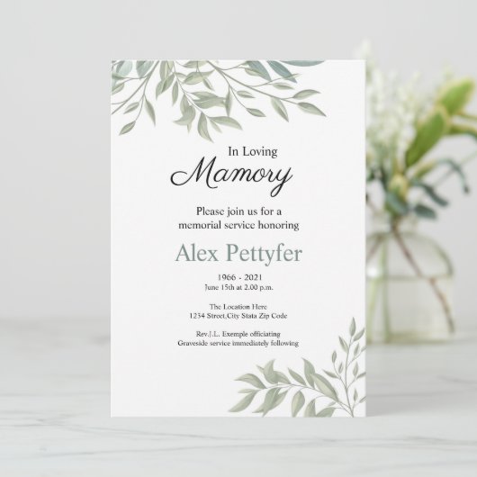 葬儀発表カード 案内状 (スタンド正面)