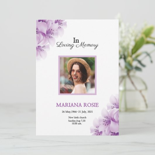 葬儀発表カード 案内状 (スタンド正面)