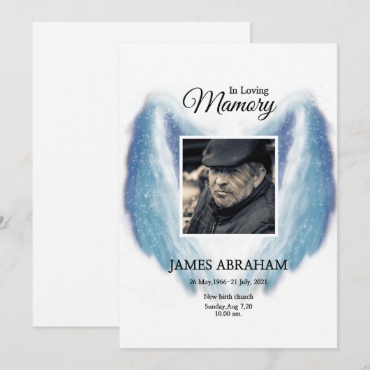 葬儀発表カード 案内状 (正面/裏面)