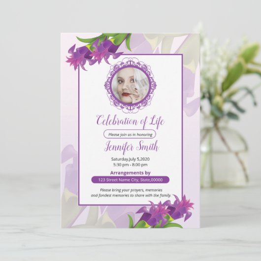 葬儀発表カード 案内状 (スタンド正面)