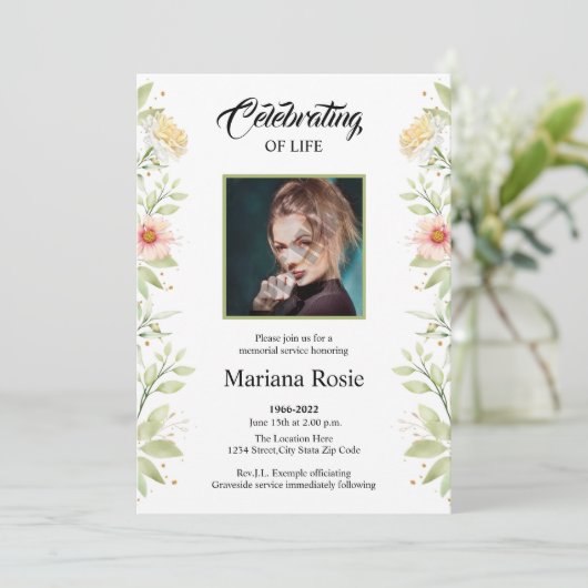 葬儀発表カード 案内状 (スタンド正面)