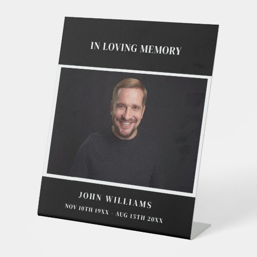 葬儀白黒写真記念披露宴 台座サイン (正面)