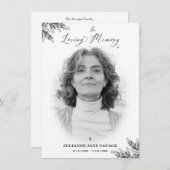 葬儀白黒写真追悼サービス 招待状 (正面/裏面)