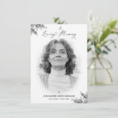 葬儀白黒写真追悼サービス 招待状 (スタンド正面)