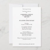 葬儀白黒写真追悼サービス 招待状 (裏面)