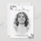 葬儀白黒写真追悼サービス 招待状 (正面)