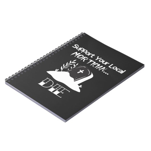 葬儀監督おもしろいユーモアのモスティシア支援 ノートブック (左側)