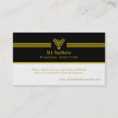 葬儀監督の金ゴールドストライプと起き上がるフェニックス 名刺 (正面)