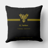 葬儀監督金ゴールドストライプとライジングフェニックス クッション (裏面)