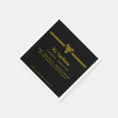 葬儀監督金ゴールドストライプとライジングフェニックス スタンダードカクテルナプキン (角)