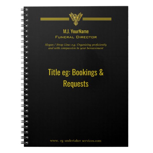 葬儀監督金ゴールドストライプとライジングフェニックス ノートブック (正面)