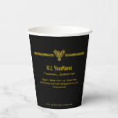 葬儀監督金ゴールドストライプとライジングフェニックス 紙コップ (裏面)