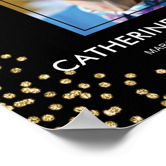 葬儀看板 | 生前の感謝と追悼 黒金 ポスター (角)