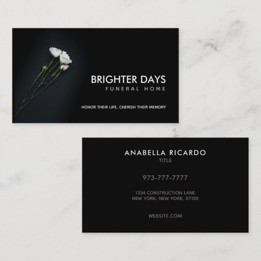 葬儀社のホームスローガンビジネスカード 名刺 (正面/裏面)