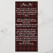 葬儀祈りの言葉しおりカード追悼記念碑 (裏面)