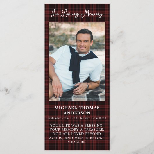 葬儀祈りの言葉しおりカード追悼記念碑 (正面)