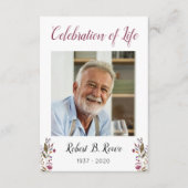 葬儀祈りの言葉カードとフォトブルゴーニュの花 エンクロージャーカード (正面)