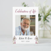 葬儀祈りの言葉カードとフォトブルゴーニュの花 エンクロージャーカード (スタンド正面)