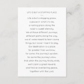 葬儀祈りの言葉カードとフォトブルゴーニュの花 エンクロージャーカード (裏面)